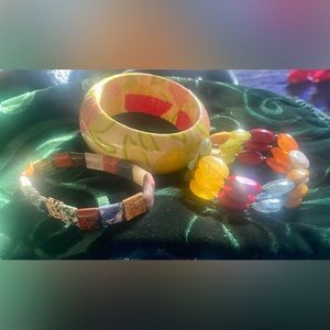 Vintage Mixed Material Boho Bracelet Set